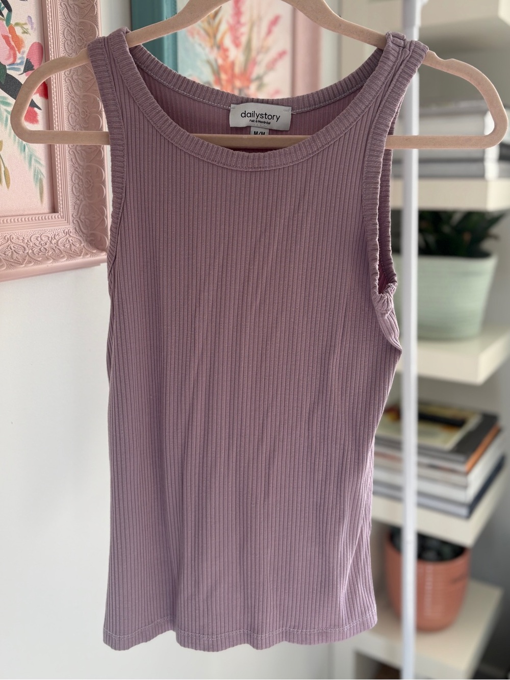 Ribbed Tank Top in Dusty Mauve